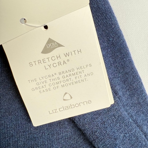 Liz Claiborne Navy‎ Blue Embroidered Floral Velvet Trim Knit Tank Top Women's L - Picture 11 of 12